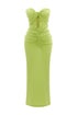 Light lime chest slit detail dress