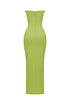 Light lime chest slit detail dress