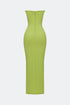 Light lime chest slit detail dress