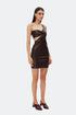 Bistre cut out vegan leather mini dress