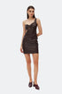Bistre cut out vegan leather mini dress