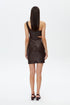 Bistre cut out vegan leather mini dress