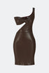 Bistre cut out vegan leather mini dress