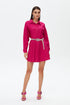 Fuchsia shirt mini dress