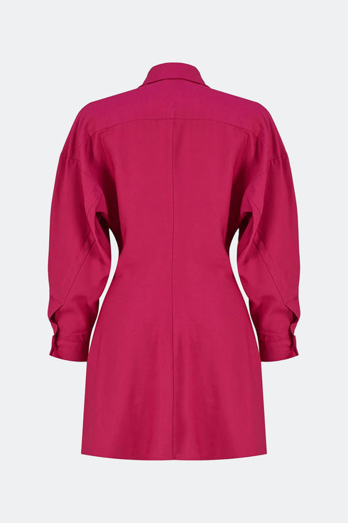 Fuchsia shirt mini dress