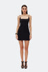 Black square neck bodycon mini dress