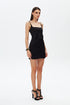 Black square neck bodycon mini dress