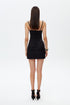 Black square neck bodycon mini dress