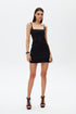 Black square neck bodycon mini dress