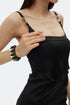 Black square neck bodycon mini dress