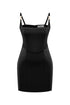 Black square neck bodycon mini dress