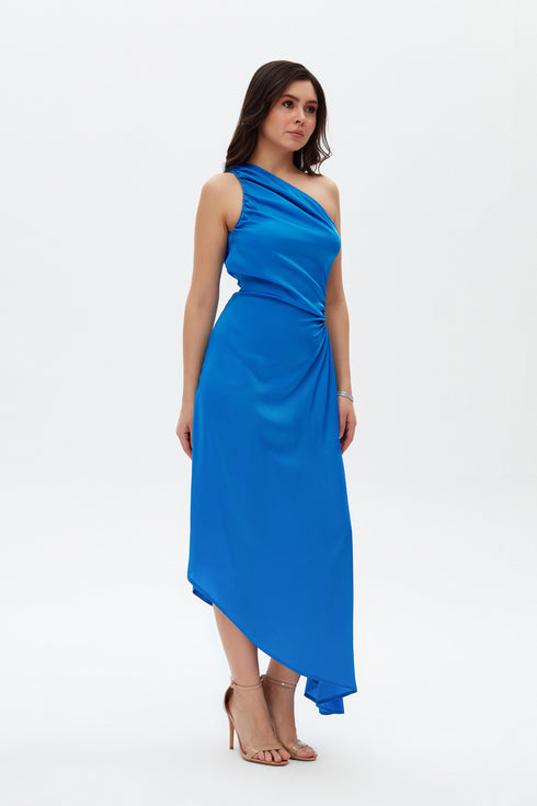 Drape Detailed Cut Out Long Dress