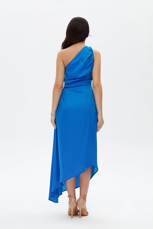 Drape Detailed Cut Out Long Dress