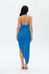 Cross Halter Side Drape Dress