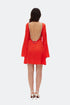 Back Detailed Mini Satin Dress