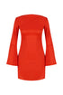 Back Detailed Mini Satin Dress