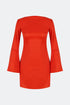 Back Detailed Mini Satin Dress