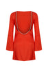 Back Detailed Mini Satin Dress