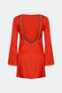 Back Detailed Mini Satin Dress