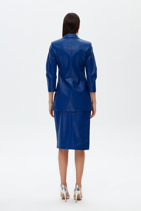 Egyptian blue double- breasted jacket