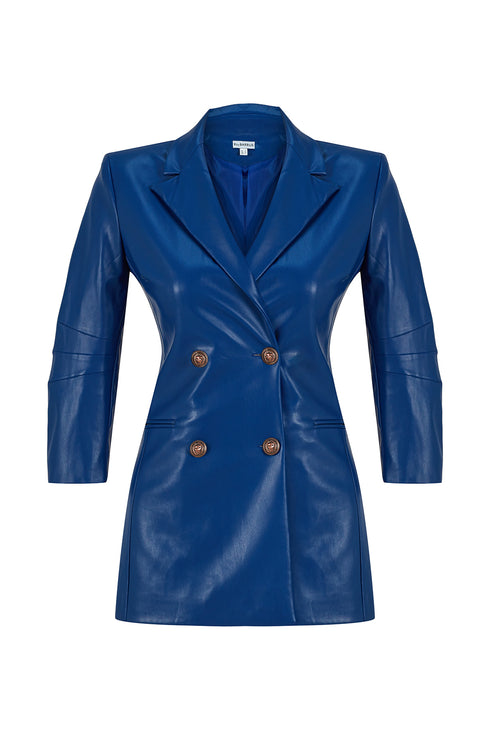 Egyptian blue double- breasted jacket