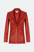 Firebrick vegan leather jacket