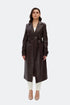 Bistre vegan leather long jacket