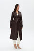 Bistre vegan leather long jacket