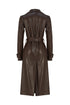 Bistre vegan leather long jacket