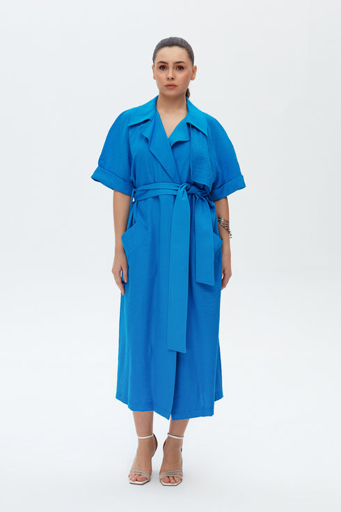 Azure Blue Long Jacket