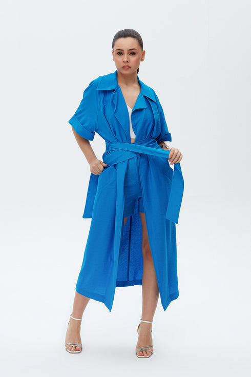Azure Blue Long Jacket