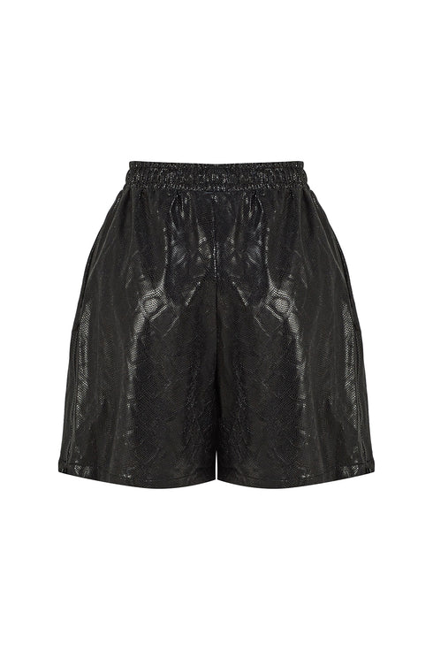Medusa zipper detailed short