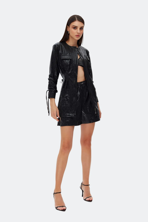 Medusa zipper detailed short