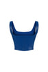 Egyptian blue metal zipper detailed crop top