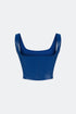 Egyptian blue metal zipper detailed crop top