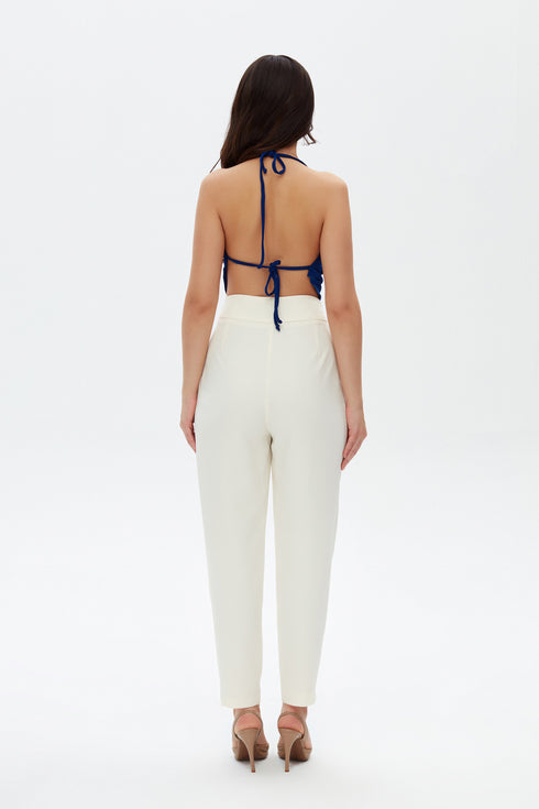 Navy Blue Cowl Neck Top