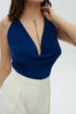 Navy Blue Cowl Neck Top