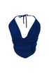 Navy Blue Cowl Neck Top
