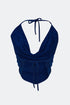 Navy Blue Cowl Neck Top
