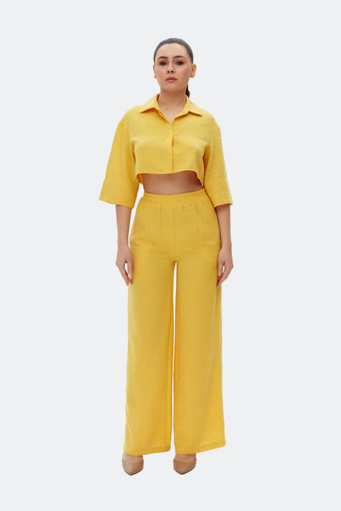 Shell Yellow Crop Shirt