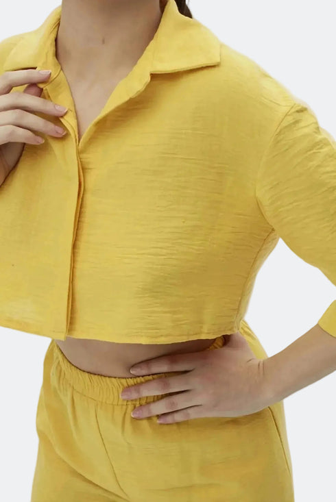 Shell Yellow Crop Shirt