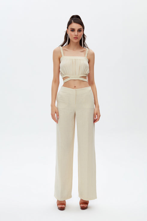 Rice Paper Cut Out Crop Top