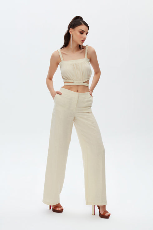 Rice Paper Cut Out Crop Top