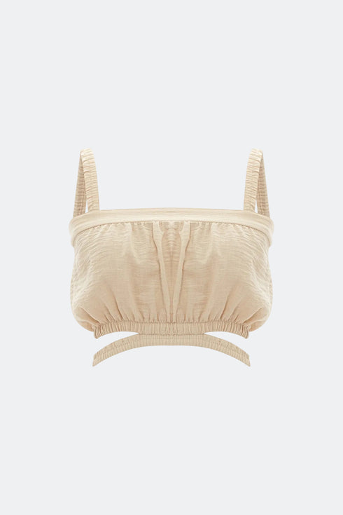 Rice Paper Cut Out Crop Top