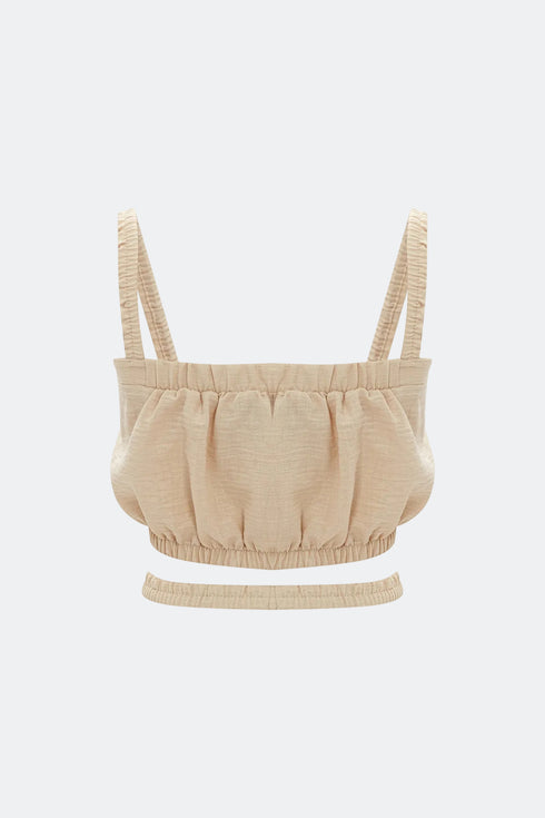 Rice Paper Cut Out Crop Top