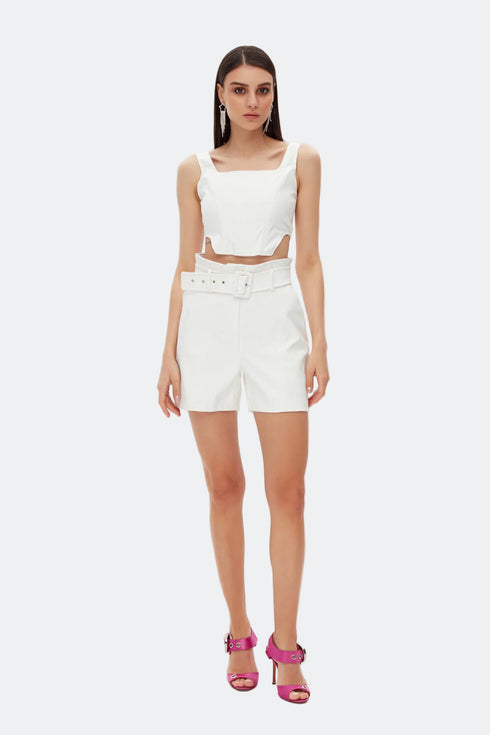 Snowdrop square collar crop top