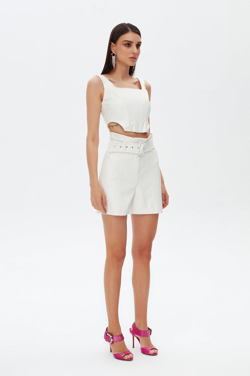Snowdrop square collar crop top