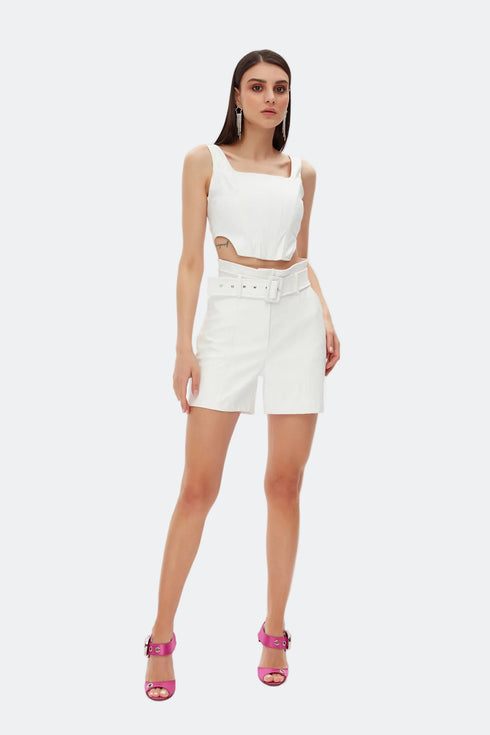 Snowdrop square collar crop top