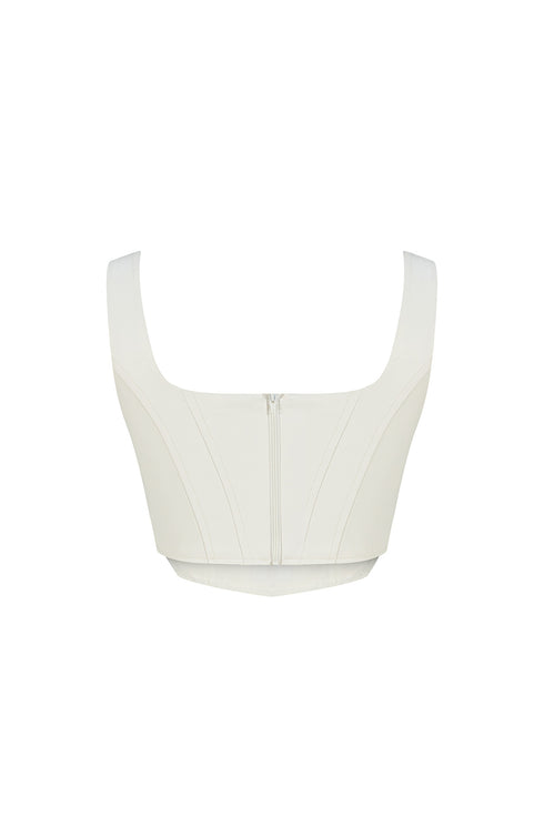 Snowdrop square collar crop top