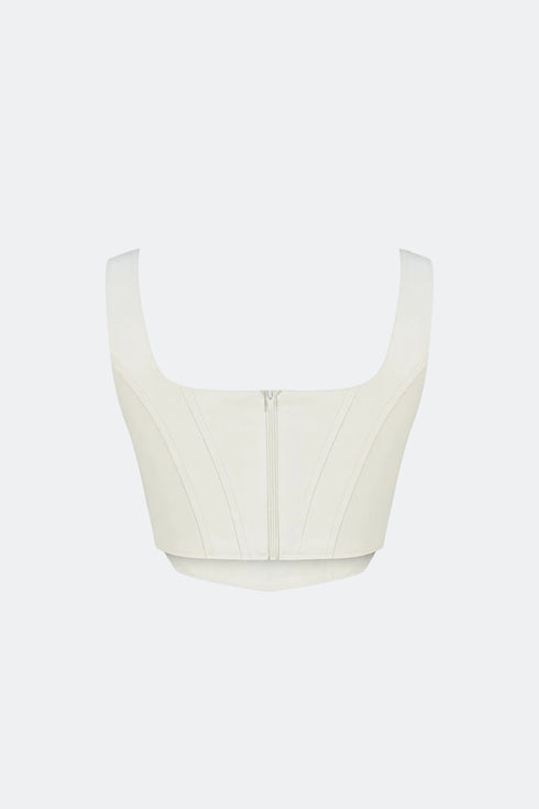 Snowdrop square collar crop top